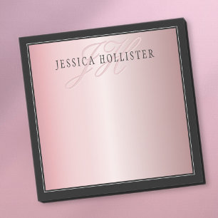 Elegant Blush Faux Rose Gold Name & Initials Post-it Notes