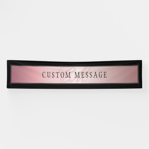 Elegant Blush Faux Rose Gold  Your Message Banner