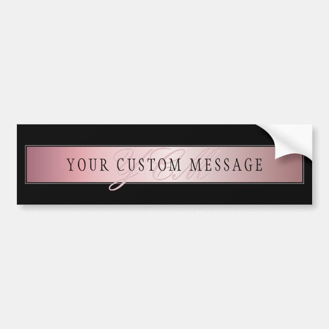 Elegant Blush Faux Rose Gold | Your Message Bumper Sticker (Front)