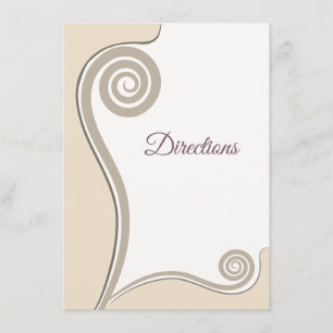 Elegant Blush Fern Leaf Swirl Koru - Directions Enclosure Card