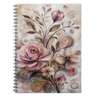 Elegant Blush Floral Abstract Notebook