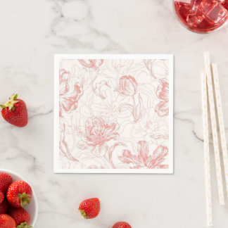 Elegant Blush Floral Arch Wedding Invitation Napkins