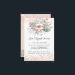 Elegant Blush Floral Bat Mitzvah Service Enclosure Card<br><div class="desc">Celebrate a special milestone with this beautiful Bat Mitzvah service invitation, featuring a soft blush pink and greenery floral arrangement surrounding a delicate Star of David. Subtle rose gold glitter accents add a touch of elegance, making it perfect for a modern yet timeless Bat Mitzvah celebration. The sophisticated typography and...</div>