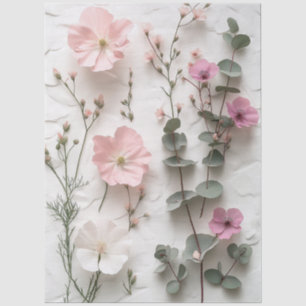 Elegant Blush Floral Botanical Tissue Paper