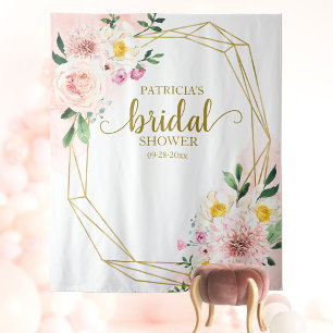 Elegant Blush Floral Bridal Shower Backdrop