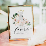 Elegant Blush Floral Bridal Shower Favors Sign<br><div class="desc">This beautiful design features a bouquet of beautiful blush florals wrapped around an elegant wedding gown and a modern script (editable color) font. See the entire collection for more matching items! Watch our video on 'How to Edit in Zazzle' at YouTube.com/CreativeUnionDesign</div>