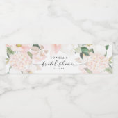 Elegant Blush Floral Bridal Shower Favors Water Bottle Label (Single Label)