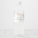 Elegant Blush Floral Bridal Shower Favors Water Bottle Label<br><div class="desc">This beautiful design features a bouquet of beautiful blush florals and a modern script (editable color) font. See the entire collection for more matching items! Watch our video on 'How to Edit in Zazzle' at YouTube.com/CreativeUnionDesign</div>