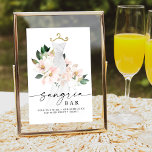 Elegant Blush Floral Bridal Shower Sangria Bar Poster<br><div class="desc">This beautiful design features a bouquet of beautiful blush florals wrapped around an elegant wedding gown and a modern script (editable color) font. See the entire collection for more matching items! Watch our video on 'How to Edit in Zazzle' at YouTube.com/CreativeUnionDesign</div>