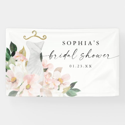 Elegant Blush Floral Bridal Shower Welcome Banner