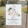 Elegant Blush Floral Bridal Shower Welcome Sign
