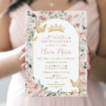 Elegant Blush Floral Butterflies Gold Quinceañera Invitation<br><div class="desc">Personalize this soft blush floral gold Quinceañera / Sweet 16 birthday invitation easily and quickly. Simply click the customize it further button to edit the texts, change fonts and fonts colors. Featuring pretty pastel blush pink flowers, delicate greenery and blush and gold butterflies. Matching items available in store. (c) Somerset...</div>