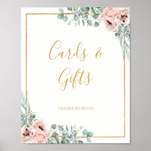 Elegant Blush Floral   Cards and Gifts Sign