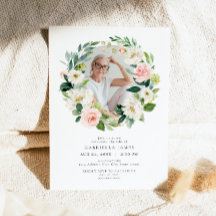 Elegant Blush Floral Celebration of Life Funeral