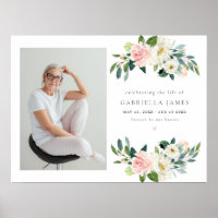 Elegant Blush Floral Celebration of Life Funeral