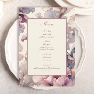 Elegant Blush Floral Chic Stylish Wedding Menu