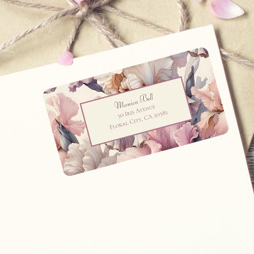 Elegant Blush Floral Chic Wedding Return Address Label