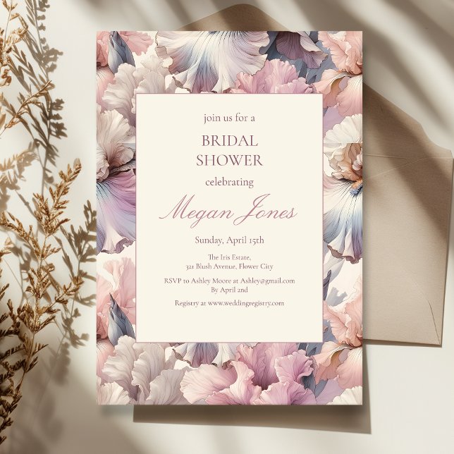 Elegant Blush Floral Classic Formal Bridal Shower Invitation (Creator Uploaded)