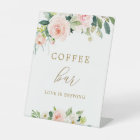Elegant Blush Floral Coffee Bar Sign