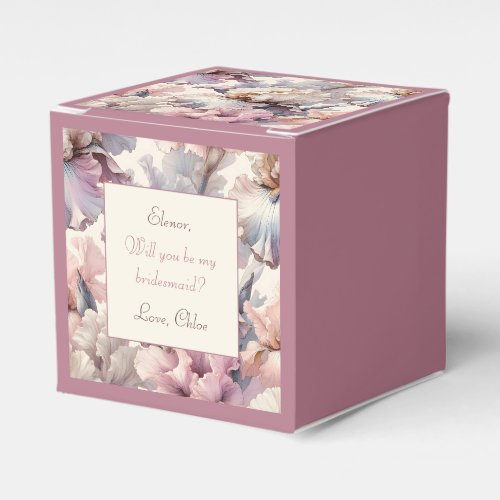 Elegant Blush Floral Custom Bridesmaid Proposal  Favor Boxes