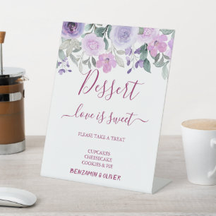 Elegant Blush Floral Dessert Bar Sign