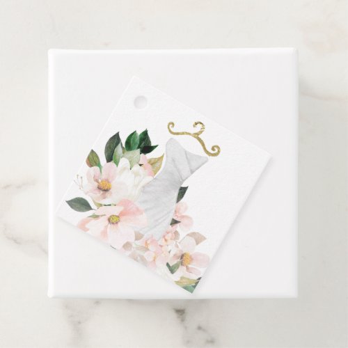 Elegant Blush Floral Dress Bridal Shower Favor Gif Favor Tags