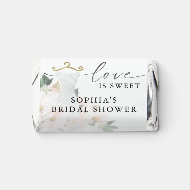 Elegant Blush Floral Dress Bridal Shower Favors (Front)