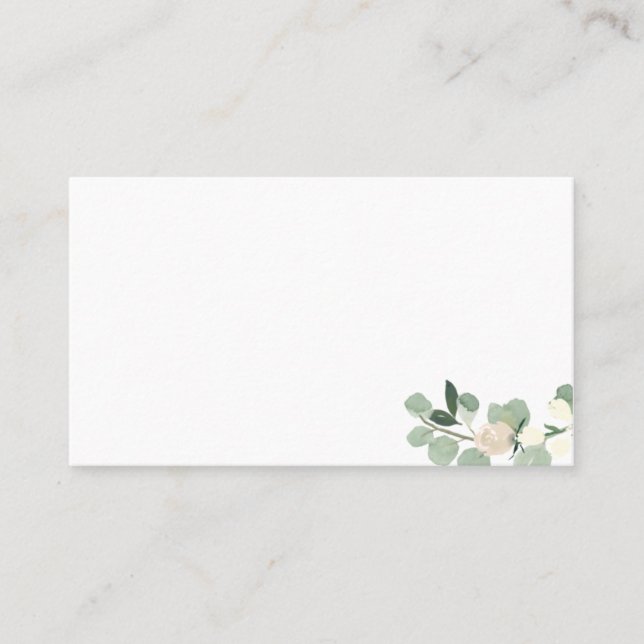 Elegant Blush Floral Flat Place Cards (Front)