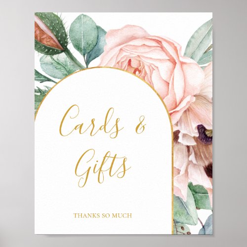 Elegant Blush Floral Garden  Cards And Gifts Sign