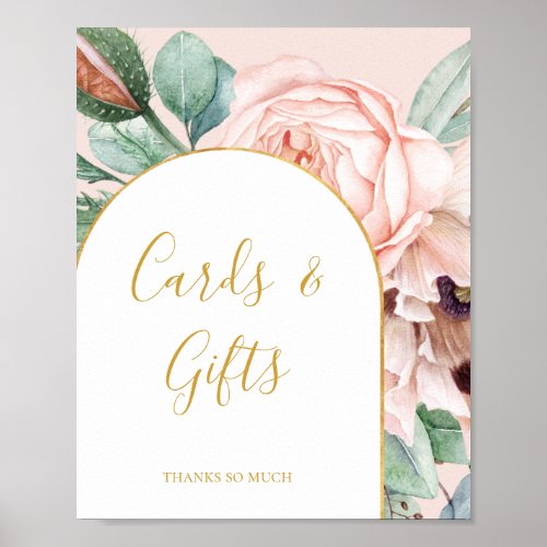 Elegant Blush Floral Garden Pastel Cards And Gifts Poster