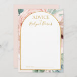 Elegant Blush Floral Garden | Pastel Wedding Advice Card<br><div class="desc">This elegant blush floral garden | pastel wedding advice card is perfect for your boho, pink spring botanical wedding. Design features a gold foil frame accompanied by a simple watercolor peach champagne rose, minimalist sage green eucalyptus greenery, and a modern unique neutral, coral poppy wildflower. The design is one of...</div>