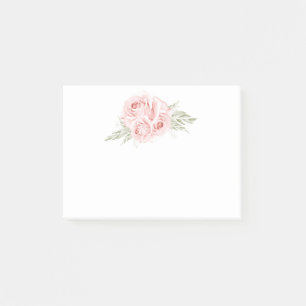 Elegant Blush Floral Garden Pink Rose Post-it Note