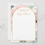 Elegant Blush Floral Garden | Wedding Advice Card<br><div class="desc">This elegant blush floral garden | wedding advice card is perfect for your boho, pink spring botanical wedding. Design features a gold foil frame accompanied by a simple watercolor peach champagne rose, minimalist sage green eucalyptus greenery, and a modern unique neutral, coral poppy wildflower. The design is one of luxury,...</div>