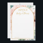 Elegant Blush Floral Garden | Wedding Advice Card<br><div class="desc">This elegant blush floral garden | wedding advice card is perfect for your boho, pink spring botanical wedding. Design features a gold foil frame accompanied by a simple watercolor peach champagne rose, minimalist sage green eucalyptus greenery, and a modern unique neutral, coral poppy wildflower. The design is one of luxury,...</div>
