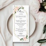 Elegant Blush Floral Geometric Wedding Menu Cards<br><div class="desc">Elevate your wedding into a breathtaking celebration with our exquisite blush floral suite. This comprehensive collection includes everything you need to craft a cohesive and elegant atmosphere, featuring matching menu cards, personalized napkins, stunning signs, favors, and much more. Don’t hesitate to reach out via chat for assistance with personalization or...</div>