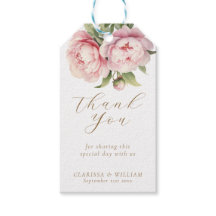 Elegant Blush Floral Gold White Wedding Favor