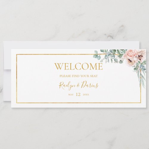 Elegant Blush Floral Hanging Seating Chart Header