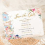 Elegant Blush Floral High Tea Party Bridal Shower Save The Date