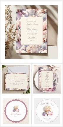 Elegant Blush Floral Modern Chic Stylish Wedding 