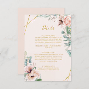 Elegant Blush Floral Pastel Details Enclosure Card