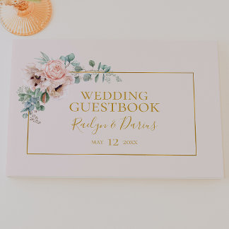 Elegant Blush Floral | Pastel Wedding Guest Book