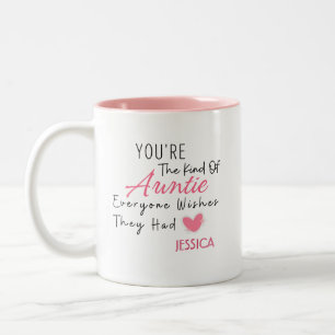 Elegant Blush Floral Personalized Auntie Gift Mug