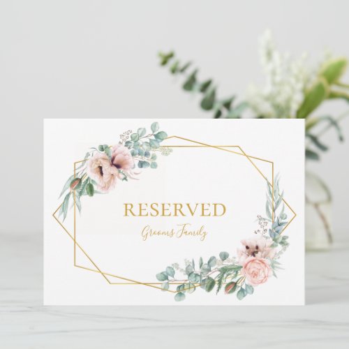 Elegant Blush Floral  Reserved Sign