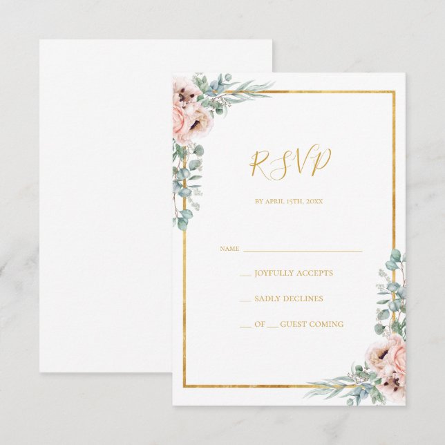 Elegant Blush Floral | RSVP Card (Front/Back)