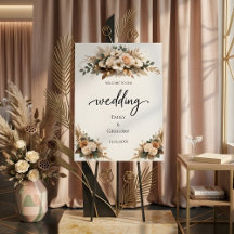 Elegant Blush Floral Rustic Boho Wedding Welcome