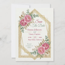Elegant Blush Floral Save the Date