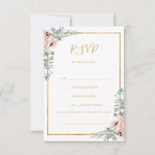 Elegant Blush Floral  Song Request RSVP Card