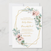 Elegant Blush Floral | Traditional Wedding Invitation (Front)