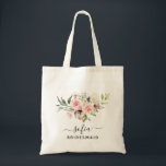 Elegant Blush Floral Wedding Bridesmaid Bags<br><div class="desc">Get matching tote bags for the wedding party. Everyone will love it.
This cute tote bag has soft blush pink roses and can be personalized with the name and the job of the person.</div>