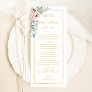 Elegant Blush Floral | Wedding Dinner Menu